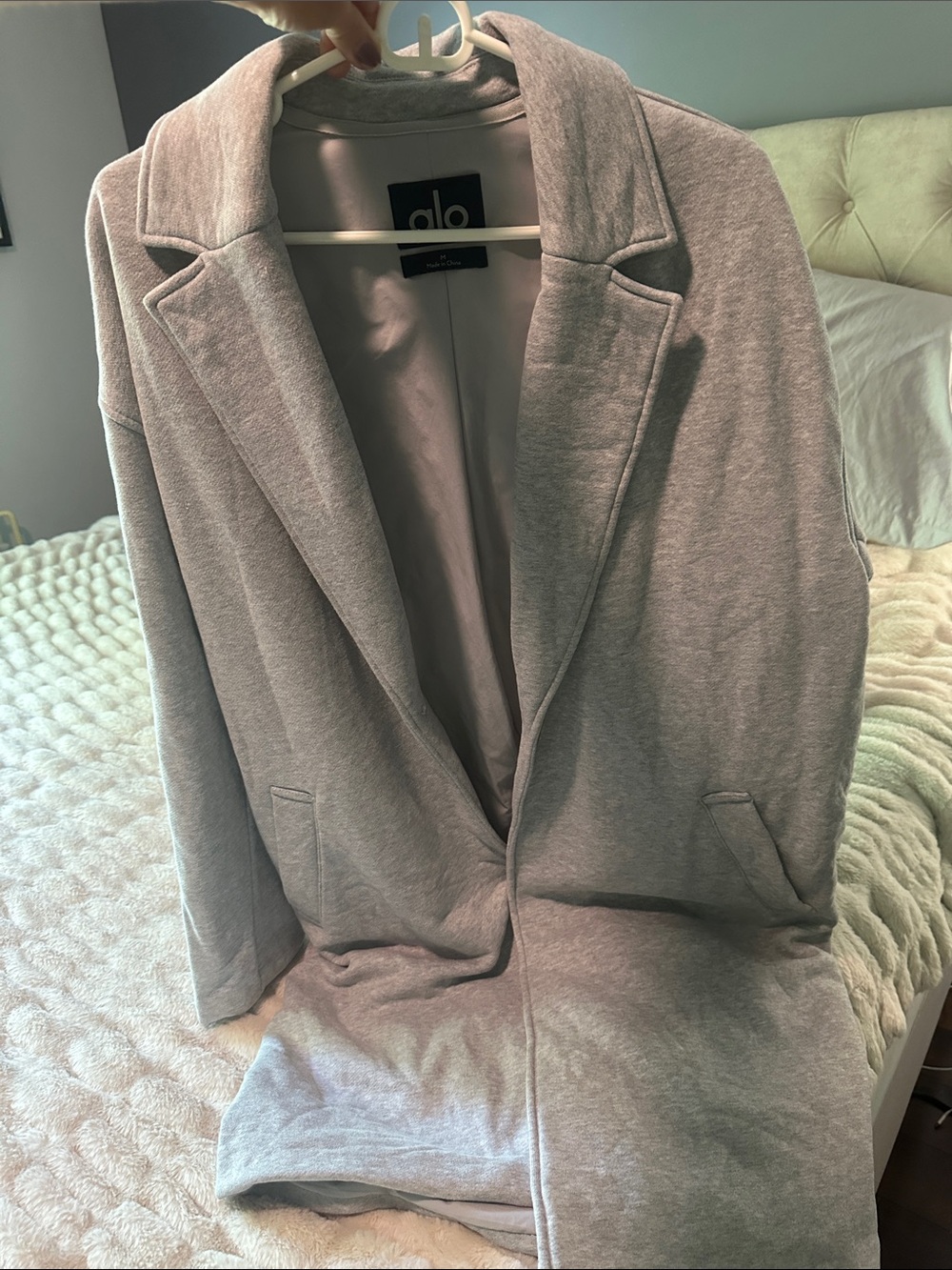 ALO Yoga Light Gray Longline Trench Coat - Picture 5 of 10